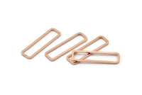 Rose Gold Rectangle Connector, 12 Rose Gold Plated Brass Open Rectangle Connectors (7x26x1mm) D0166 Q0097