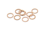Rose Gold Circle Ring, 12 Rose Gold Plated Brass Round Rings, Charms (12mm) B0119 Q0035