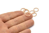 Rose Gold Circle Ring, 12 Rose Gold Plated Brass Round Rings, Charms (12mm) B0119 Q0035
