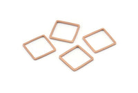Square Wire Finding, 12 Rose Gold Plated Brass Square Connectors (14mm) Bs-1118 Q0098