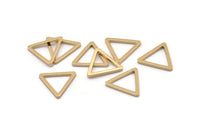 Gold Triangle, 10 Gold Plated Brass Open Triangle Rings, Charms (15x1.2mm) D0107 Q0149