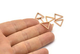 Rose Gold Triangle, 10 Rose Gold Plated Open Triangle Rings, Charms (15x1.2mm) D0107 Q0149