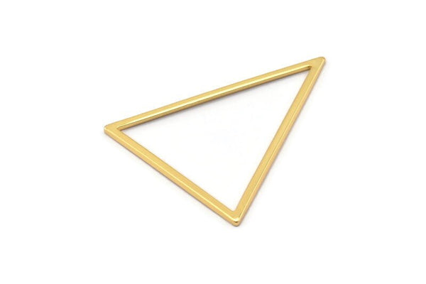 Gold Blank Triangles, 2 Gold Plated Brass Triangles (39x39x31mm) BS-1308 Q0140