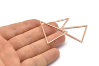 Rose Gold Blank Triangles, 2 Rose Gold Plated Brass Triangles (39x39x31mm) BS-1308 Q0140