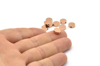 Rose Gold Spacer Bead , 8 Rose Gold Plated Brass Spacer Beads, Spacer Connectors, Round Beads (8x3mm) D0128 Q0153