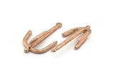 Rose Gold Anchor Pendant, 2 Rose Gold Plated Brass Anchor Charms, Jewelry Supplies, Findings (33x21x8mm) N0397 Q0134