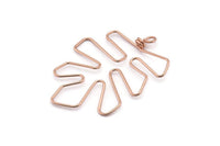 Rose Gold Monstera Findings, 2 Rose Gold Plated Brass Wire Monstera Earring Findings, Charms (52x40x1mm) Bs 1702 Q0142