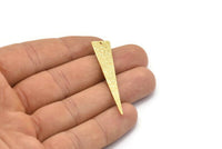 Hammered Triangle Charm, 2 Gold Plated Hammered Long Triangle Charms, Pendant, Earring Findings (11x50x1.2mm) N0276 Q0273