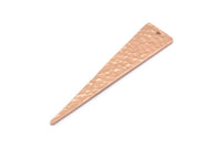 Hammered Triangle Charm, 2 Rose Gold Plated Brass Hammered Long Triangle Charms, Pendant, Earring Findings (11x50x1.2mm) N0276 Q0273