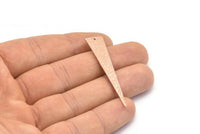 Hammered Triangle Charm, 2 Rose Gold Plated Brass Hammered Long Triangle Charms, Pendant, Earring Findings (11x50x1.2mm) N0276 Q0273