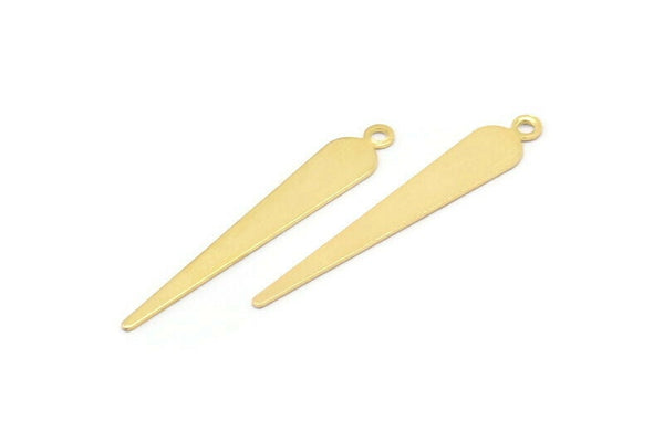 Gold Spikes, 12 Gold Plated Spike Charms, Pendants (32x5mm) Brs286 A0269 Q0198