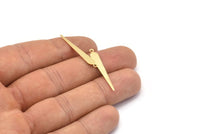 Gold Spikes, 12 Gold Plated Spike Charms, Pendants (32x5mm) Brs286 A0269 Q0198