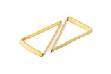 Gold Triangle Ring, 4 Gold Plated Brass Triangle Thick Cut Connectors, Rings, Charms (27x45x0.55x2mm) D0168 Q0507