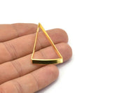 Gold Triangle Ring, 4 Gold Plated Brass Triangle Thick Cut Connectors, Rings, Charms (27x45x0.55x2mm) D0168 Q0507