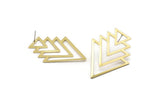 Brass Triangle Earring, 4 Raw Brass Diamond Stud Earrings (47x33x1mm) M01236 A2286