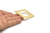 Brass Square Earring, 2 Raw Brass Square Stud Earrings (50x9x0.80mm) E642 A2322