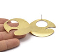 Brass Stud Earring, 2 Raw Brass Stud Earrings (45mm) BS 1281 A2310