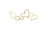 Brass Heart Earring, 12 Raw Brass Heart Stud Earrings (20x17x0.80mm) D0538 A2320