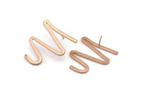 Abstract Earring Findings, 2 Rose Gold Plated Brass Geometric Earring Findings  (33x32x1.7mm) BS 1966 Q0457
