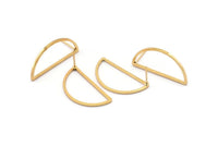 Semi Circle Earring, 4 Gold Plated Brass Semi Circle Stud Earrings (30x15x1.2mm) Bs 1173 A1371 Q0952