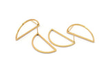 Semi Circle Earring, 4 Gold Plated Brass Semi Circle Stud Earrings (30x15x1.2mm) Bs 1173 A1371 Q0952