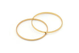 Gold Circle Connectors, 2 Gold Plated Brass Circle Connectors (40x0.75x2mm) BS 1071 Q0620