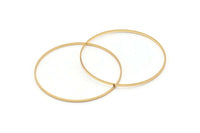 Gold Circle Connectors, 2 Gold Plated Brass Circle Connectors (60x0.75x1.8mm) BS 1074 Q0624
