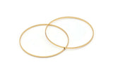 Gold Circle Connectors, 2 Gold Plated Brass Circle Connectors (60x0.75x1.8mm) BS 1074 Q0624
