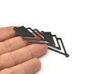Black Triangle Charm, 3 Oxidized Black Brass Diamond Charms With 2 Loops (51x22x1mm) M01149 H1253