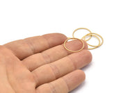 Gold Circle Connectors, 10 Textured Gold Plated Brass Circle Connectors (19x0.8x1mm) BS 2070 Q1031