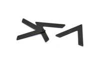 Black V Shape, 8 Oxidized Black Brass V Shaped Charms With 1 Hole (28x23x1mm) M01248