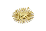 Brass Sun Charm, Raw Brass Sun Charm With 1 Loop, Findings (37x34mm) N1620