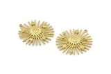 Brass Sun Charm, Raw Brass Sun Charm With 1 Loop, Findings (37x34mm) N1620