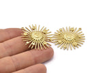 Brass Sun Charm, Raw Brass Sun Charm With 1 Loop, Findings (37x34mm) N1620