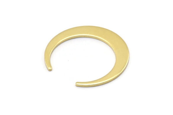 Brass Moon Blank, 12 Raw Brass Crescent Moon Blanks (26x27x1mm) M02220