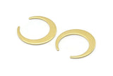 Brass Moon Blank, 12 Raw Brass Crescent Moon Blanks (26x27x1mm) M02220