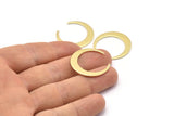 Brass Moon Blank, 12 Raw Brass Crescent Moon Blanks (26x27x1mm) M02220