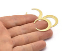Brass Moon Blank, 10 Textured Raw Brass Crescent Moon Blanks (26x27x1mm) M02223