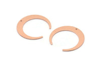 Copper Moon Charm, 10 Raw Copper Crescent Moon Charms With 1 Hole (26x27x1mm) M02213