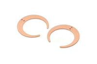 Bakır Ay Tılsımı, 2 Delikli 10 Ham Bakır Hilal Ay Tılsımı (26x27x1mm) M02214