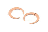 Bakır Ay Tılsımı, 2 Delikli 10 Ham Bakır Hilal Ay Tılsımı (26x27x1mm) M02214
