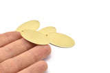 Brass Oval Charm, 8 Raw Brass, Brass Charms, Brass Oval Charms With 1 Hole (35x19x0.80mm) M02185