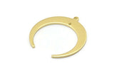 Brass Moon Charm, 12 Raw Brass Crescent Moon Charms With 1 Loop And 1 Hole (28x27x1mm) M02222