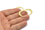 Brass Moon Charm, 12 Raw Brass Crescent Moon Charms With 1 Loop And 1 Hole (28x27x1mm) M02222