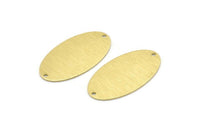 Brass Oval Charm, 8 Textured Raw Brass, Brass Charms, Brass Oval Charms With 2 Holes (35x19x0.80mm) M02189