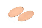 Copper Oval Charm, 8 Raw Copper, Copper Charms, Copper Oval Charms With 2 Holes, Copper Connectors (35x19x0.80mm) M02183