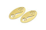 Brass Face Charm, 8 Textured Raw Brass Face Charms With 1 Hole, Pendants, Earrings, Findings (35x19x0.80mm) M02196