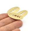 Brass Oval Blank, 8 Raw Brass, Brass Blanks, Brass Oval Moon Phases Blanks (35x19x0.80mm) M02198