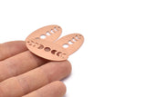 Copper Oval Charm, 8 Raw Copper Oval Moon Phases Charms With 1 Hole, Pendants, Earrings, Findings (35x19x0.80mm) M02177