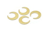 Brass Moon Blank, 12 Raw Brass Crescent Moon Blanks (18x5x1mm) M02215